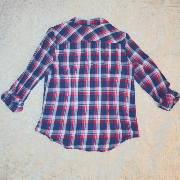 Smart Set Plaid Button-down Shirt; Size S - Picture 4 of 5